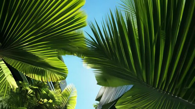 lush greenery enveloping modern architecture under bright sunlight