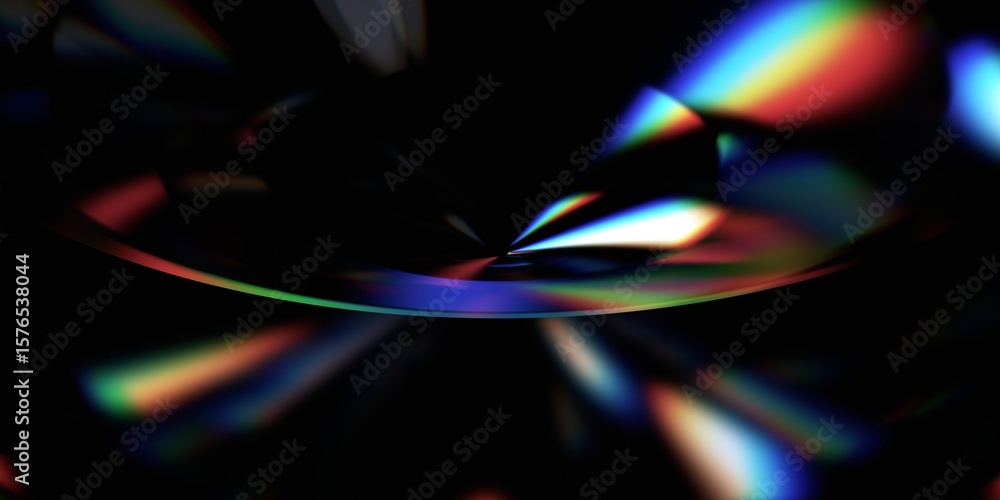 Poster abstract background with color refraction effect, 3d render