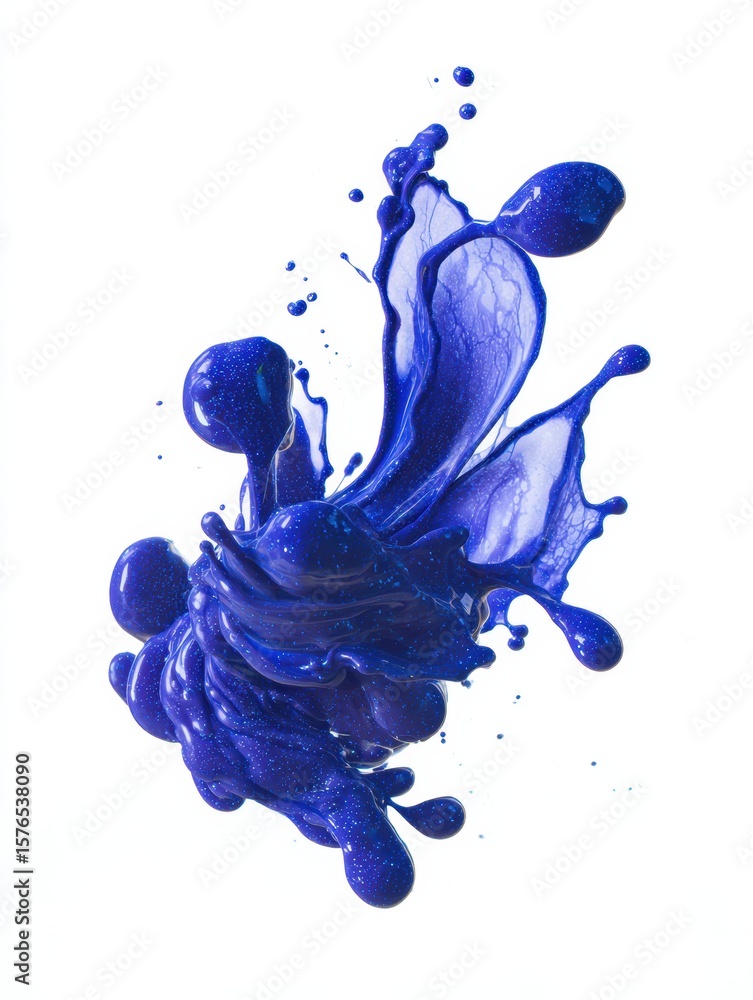 Poster creative splash of blueberry juice demonstrating fluid motion and vivid colors with an open layout f