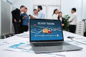 Delivery tracking system for e-commerce and brisk online business to timely goods transportation...