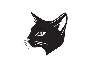 Cat head silhouette. Cat silhouette icon. Cat logo Design. Cat head icon. Vector Illustration.