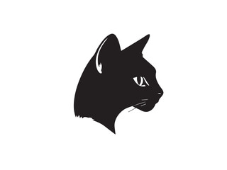 Cat head silhouette. Cat silhouette icon. Cat logo Design. Cat head icon. Vector Illustration.