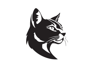 Cat head silhouette. Cat silhouette icon. Cat logo Design. Cat head icon. Vector Illustration.