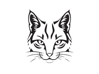 Cat head silhouette. Cat silhouette icon. Cat logo Design. Cat head icon. Vector Illustration.