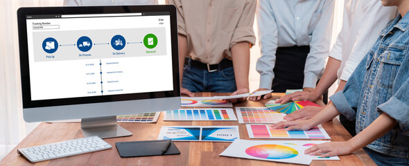 Delivery tracking system for e-commerce and brisk online business to timely goods transportation...
