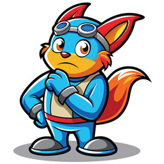 Obraz premium Fox Pilot Thinking