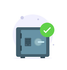protected, secure with safe box concept illustration flat design vector