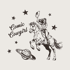 Cosmic Cowgirl Space Rodeo Design
