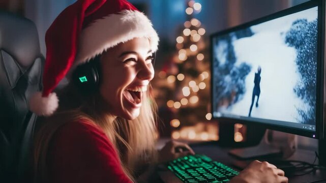 Enjoying gaming during holiday season celebrations at home