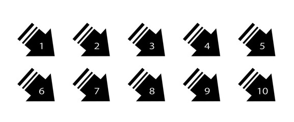 矢印付きの数字アイコンセット/Number Icon Set with Arrows