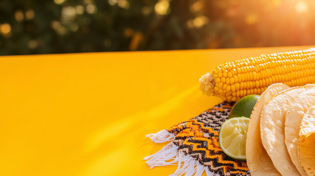 authentic mexican street food spread with tacos, elote, salsa