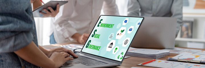 ESG environmental social governance policy for brisk business to set a standard to achieve high ESG...