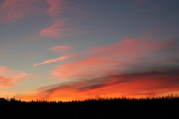 Pink, Purple, Sunset Sky Background in the evening sun down with colorful sunrise dramatic red,...