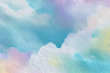 Pastel Watercolor Paper with Cloud-Like Pattern