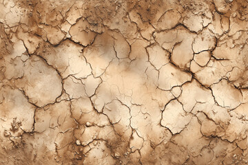 Dry Sandy Soil Texture with Cracks and Sunlight