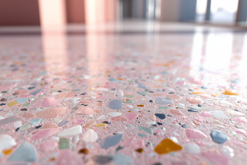 Pastel Terrazzo Stone Floor with Studio Light
