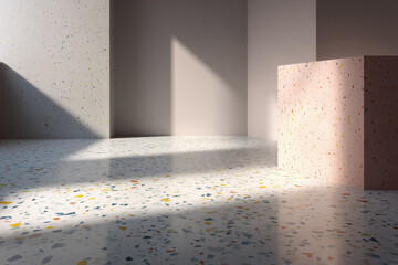 Pastel Terrazzo Stone Floor with Studio Light