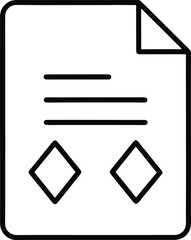 Simple line icon of a document with angle brackets isolated on transparent background