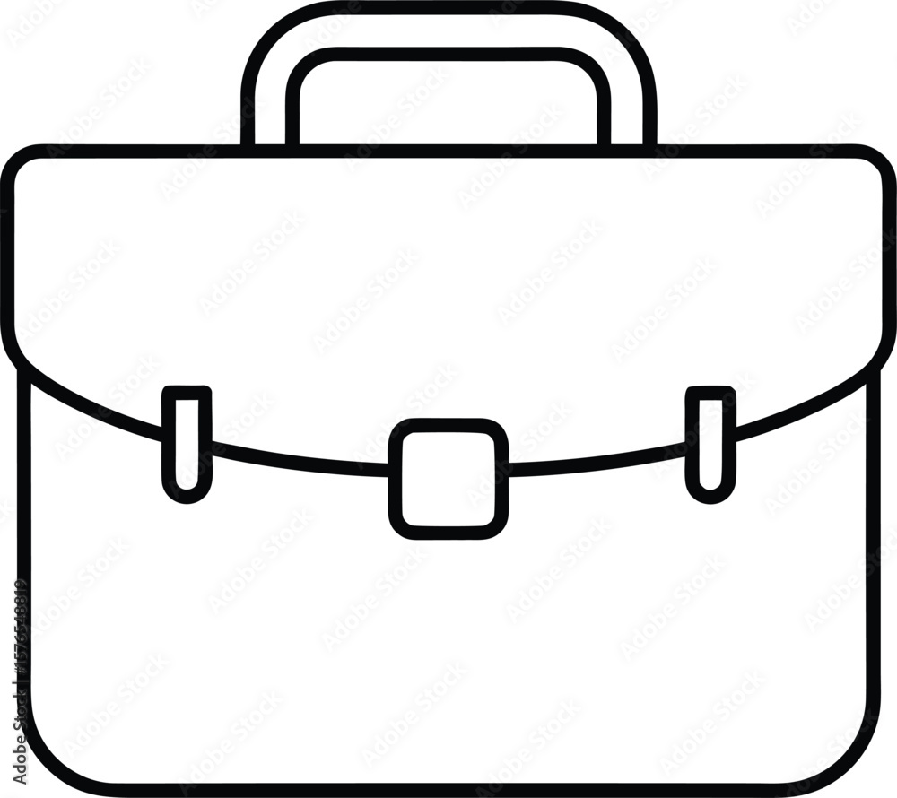 Poster minimal outline icon of a briefcase representing business and travel isolated on transparent backgro