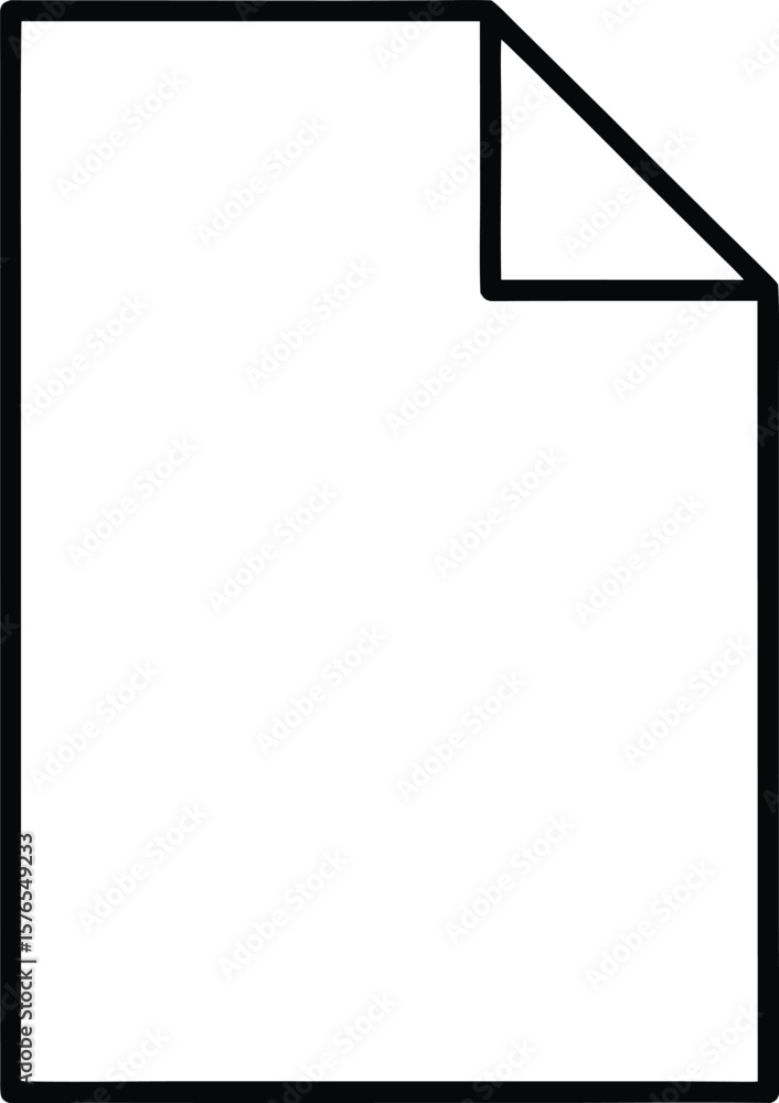 Aufkleber thin line vector icon of a plain paper sheet isolated on transparent background