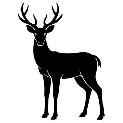 Obraz premium Silhouette of a majestic deer with large antlers