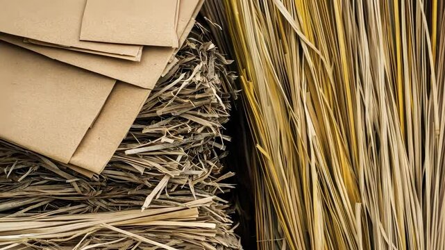 natural materials paper straw texture close-up