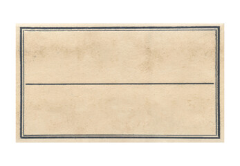 Old Blank Apothecary Label with Black Border and Divider Line - Aged Paper Ephemera
