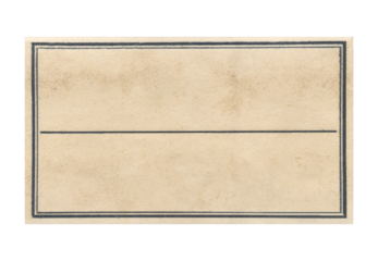 Old Blank Apothecary Label with Black Border and Divider Line - Aged Paper Ephemera