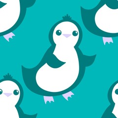 Christmas animals seamless penguin pattern for wrapping paper and fabrics