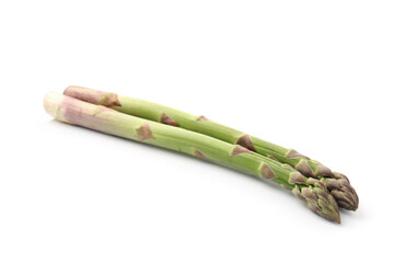 Fresh raw asparagus spears isolated on white