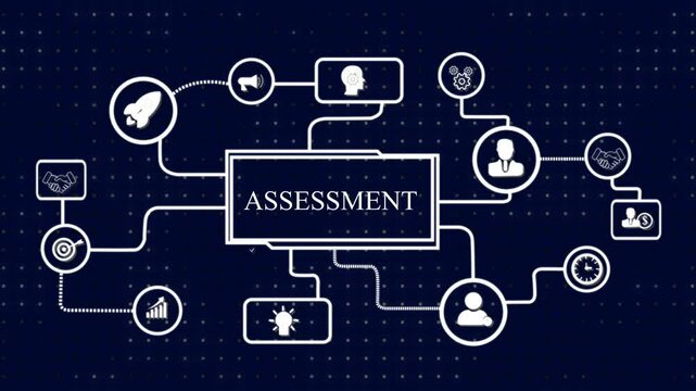 Assessment analysis evaluation measure. Business, Technology, Internet and network concept.