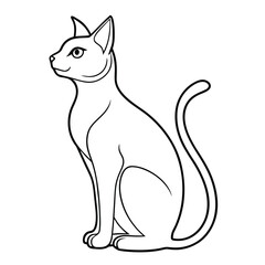 Cat Profile View – Monoline Drawing