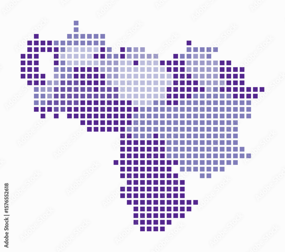 Poster venezuela dotted map. digital style map of the country on white background. venezuela shape with squ