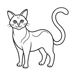 Playful Cat Line Art in One-Continuous Stroke