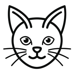 Whiskers and Ears – Cat Face outline Icon