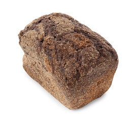 Loaf of rye bread isolated on white