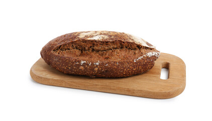 Loaf of rye bread isolated on white