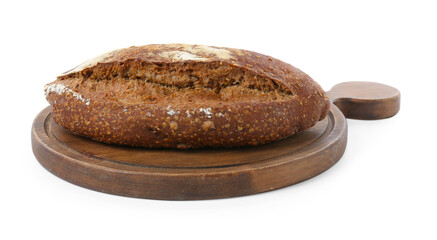 Loaf of rye bread isolated on white