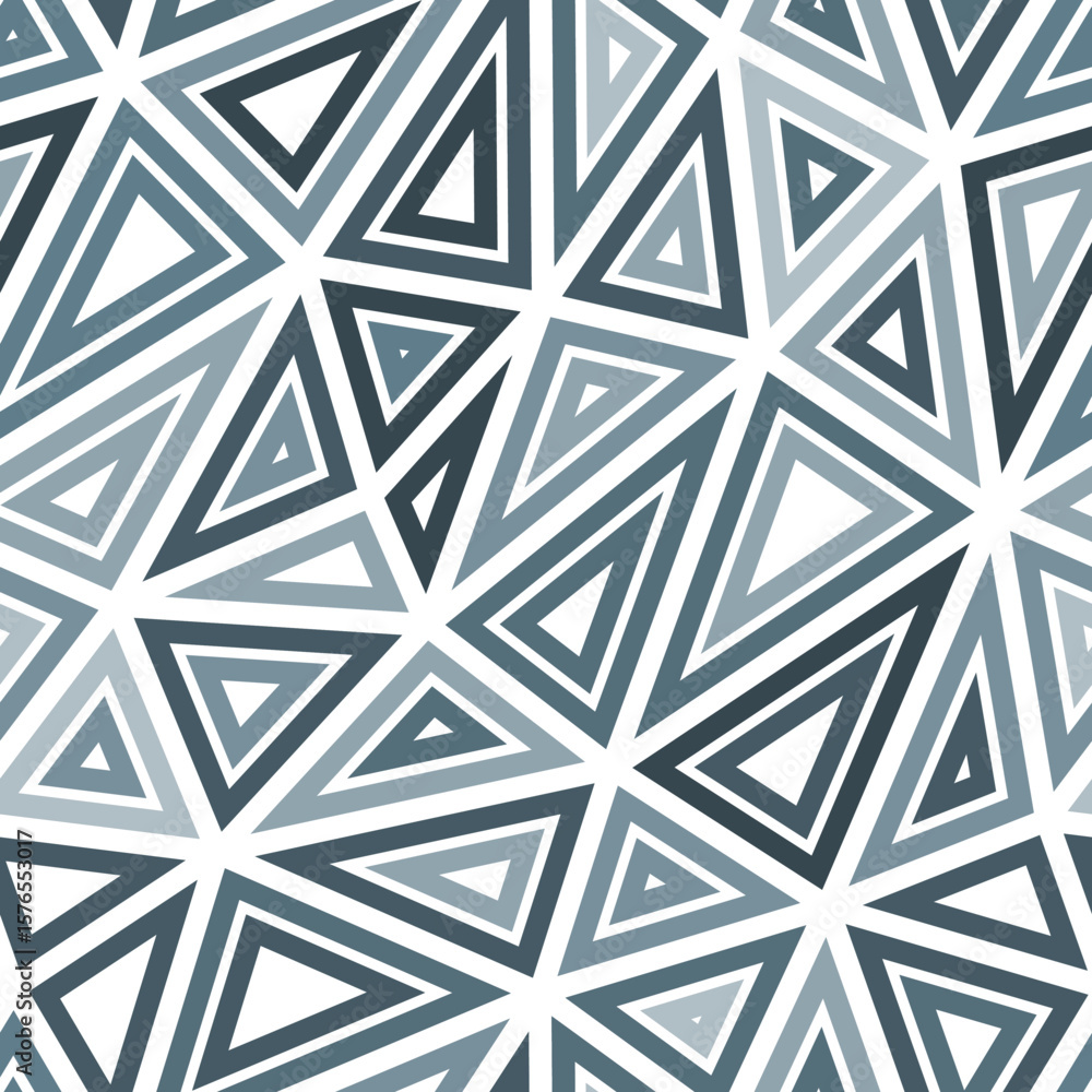 Poster triangles vector pattern. multiple repeated inner triangles. big shape size. mono tone colored style