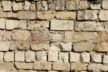 Texture of old brick wall as background, closeup