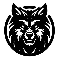 Mysterious Wolf Icon: A strong and serious wolf face, with its piercing gaze, stares directly at the viewer.  This design brings a sense of untamed wilderness and hidden strength.