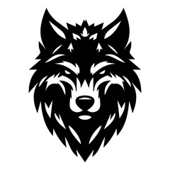 Wild Wolf Symbol: A striking illustration of a wolf's head, rendered in bold black lines, portraying strength, wilderness, and primal energy.