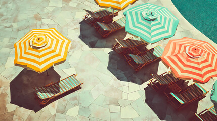 Umbrellas and Pool Loungers