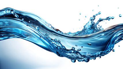 Dynamic Blue Water Wave and Splashes on Transparent Background dynamic