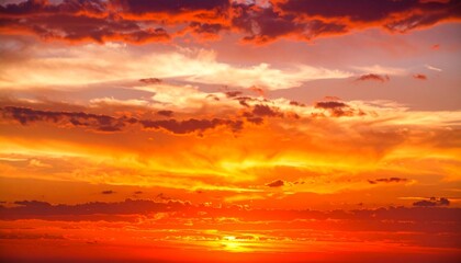 Sunset sky ignited in fiery reds and oranges. Emotional, bold, and cinematic — evoking warmth and finality.