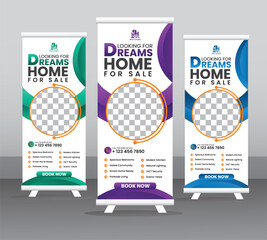 &ldquo;Real Estate Roll-Up Banner Template &ndash; EPS Vector Design for Dream Home Sale & Property Marketing&rdquo;