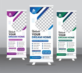 &ldquo;Modern Real Estate Roll-Up Banner Template &ndash; Dream Home Sale EPS Layout for Property Marketing&rdquo;