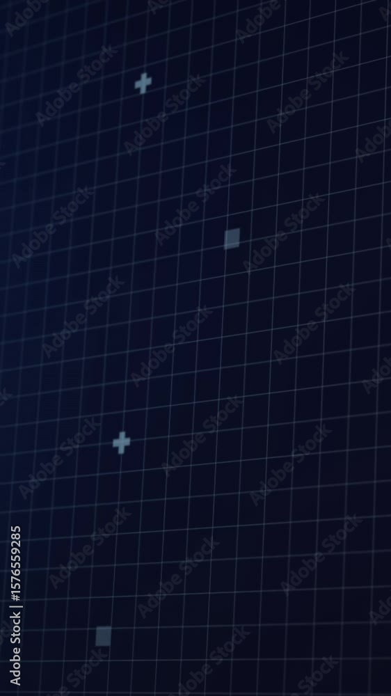 Poster animation of loading circles, computer language and circuit board pattern over black background