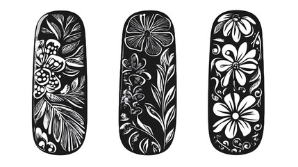 Nail Stamping Plate for Nail Art and Design - Isolated on White Background