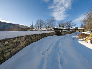 Winter view of village of Bozhentsi, Bulgaria